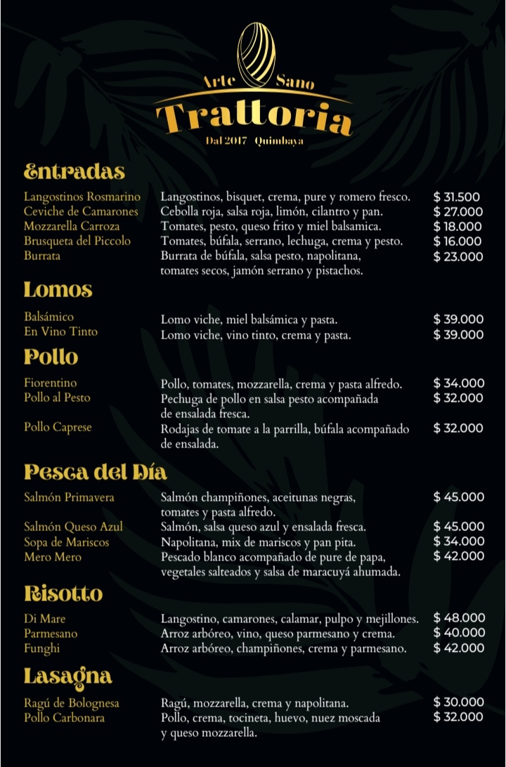 ARTE-SANO TRATTORIA QUIMBAYA